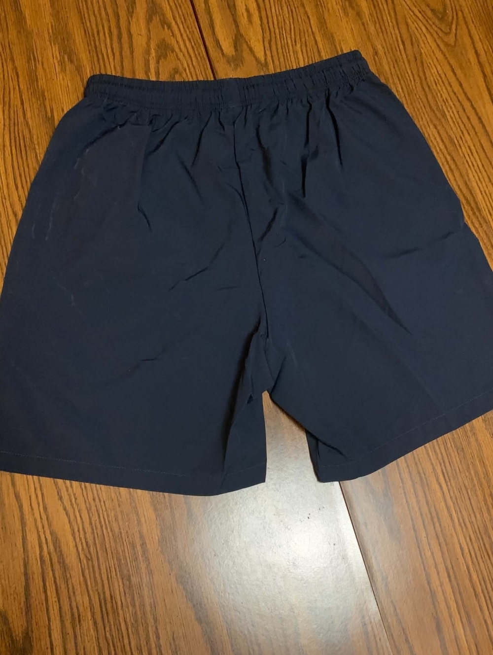 New Men's Navy Performance Athletic Shorts with Zipper Pockets - Picture 2 of 5